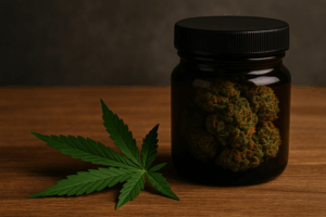 Cannabis Behälter mit Weed